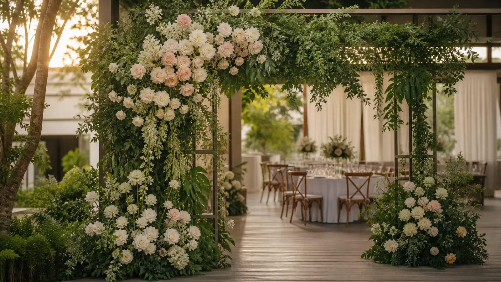 Overview of beautiful wedding floral arrangements