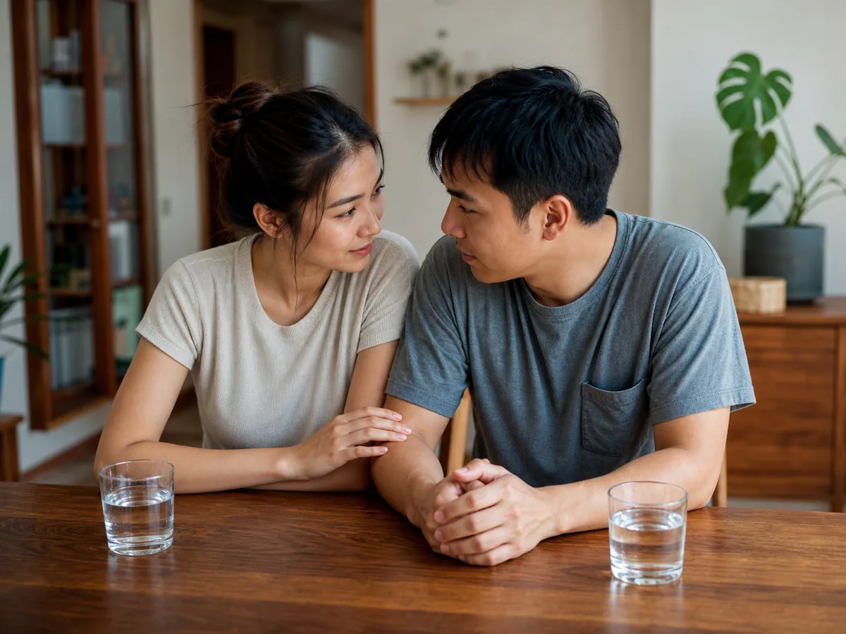 คู่รักนั่งตรวจเงื่อนไขทางกฎหมายก่อนไปยื่นจดทะเบียนสมรสด้วยกัน