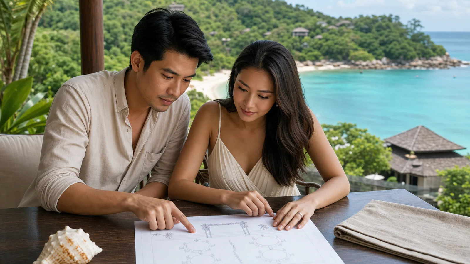 คู่รักไทยวางแผนงานแต่งปลายทางริมทะเลภูเก็ต